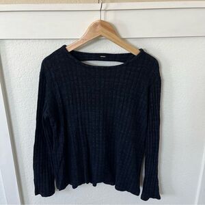 Monrow Women's Medium Long Sleeve Cut-out Back Shirt